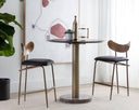 Gibbons Counter Stool - Antique Brass - Charcoal Black Leather