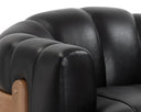 Tadeo Swivel Armchair - Rustic Oak - Vintage Black Night Leather