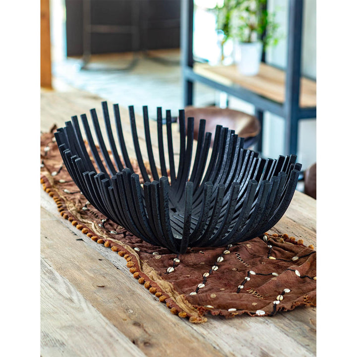 Webbed Bowl Oblong | Blackened Iron