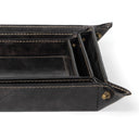 Derby Leather Tray Set | Black