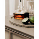 Sutton Round Travertine Tray Set | Grey