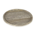 Sutton Round Travertine Tray Set | Grey