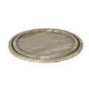 Sutton Round Travertine Tray Set | Grey