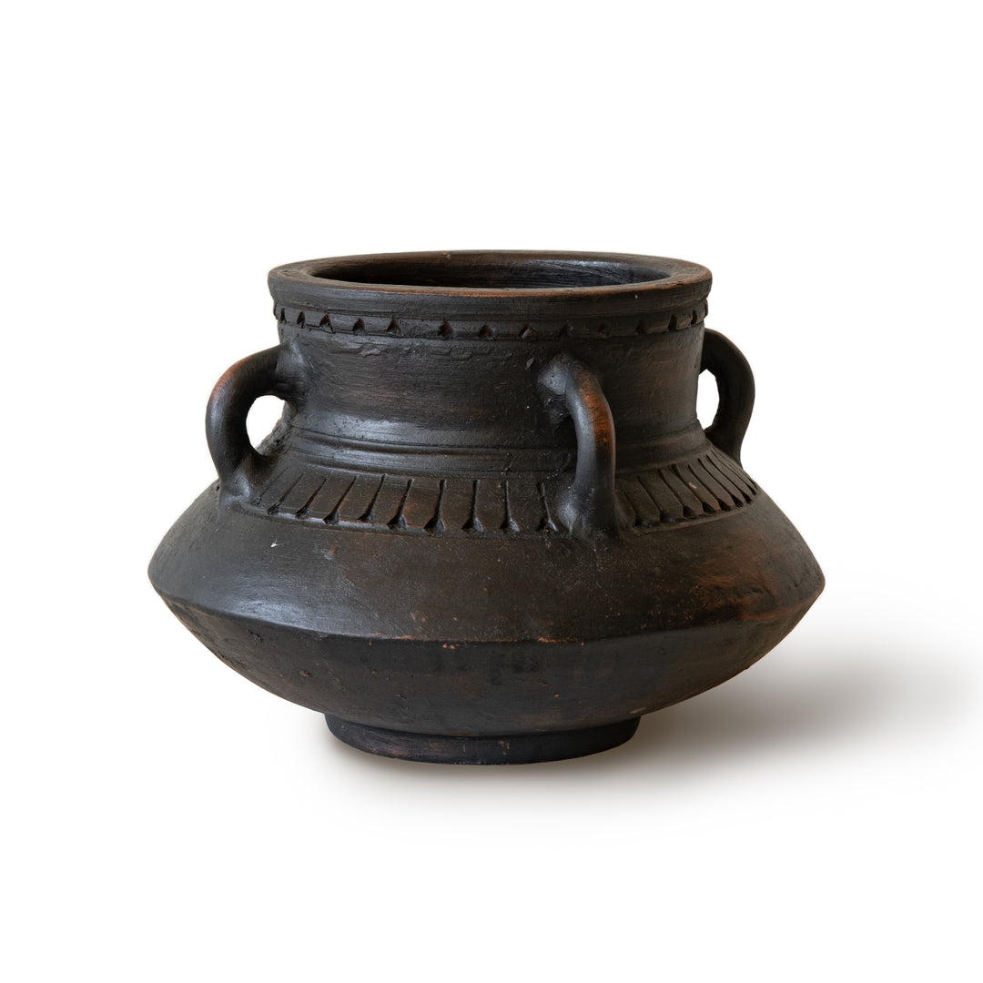 Black Terracotta Handled Bowl
