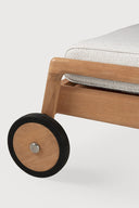 Jack Outdoor Adjustable Lounger | Teak | Off White Fabric