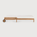 Jack Outdoor Adjustable Lounger | Teak | Off White Fabric