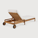 Jack Outdoor Adjustable Lounger | Teak | Off White Fabric