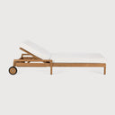 Jack Outdoor Adjustable Lounger | Teak | Off White Fabric