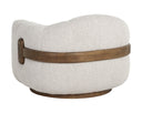 Tadeo Swivel Armchair - Warm Brown - Dove Cream