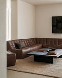 Grooves Coffee Table | Varnished Teak | Off Black | Rectangular | 53" X 26"