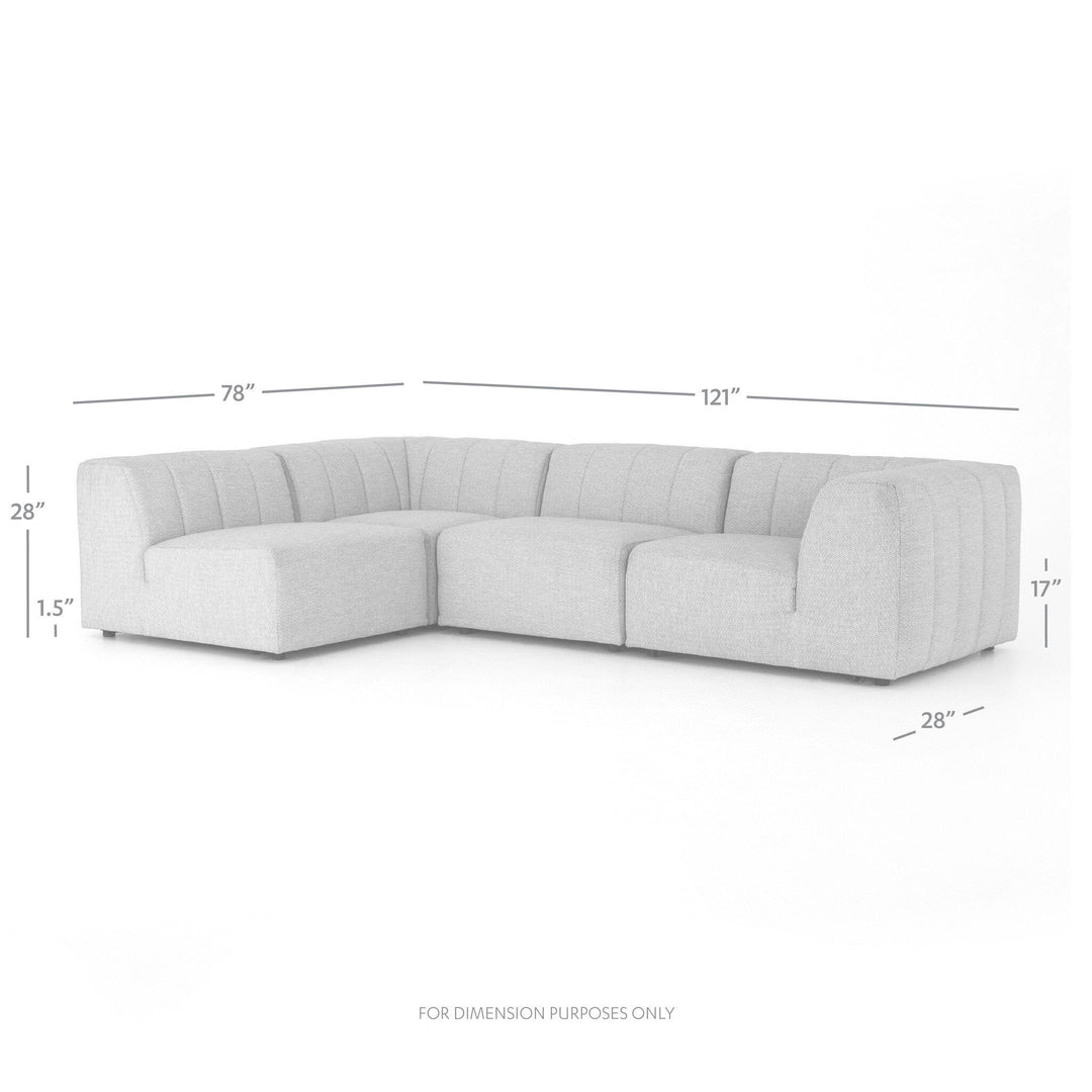 Gwen Outdoor 4-Piece Sectional - Faye Ash