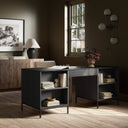 Trey Executive Desk - Black Wash Poplar
