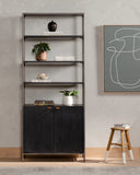 Trey Modular Wide Bookcase - Black Wash Poplar