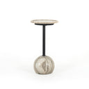 Viola Accent Table - Antique White Marble