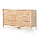 Sydney 6 Drawer Dresser - Natural Cane