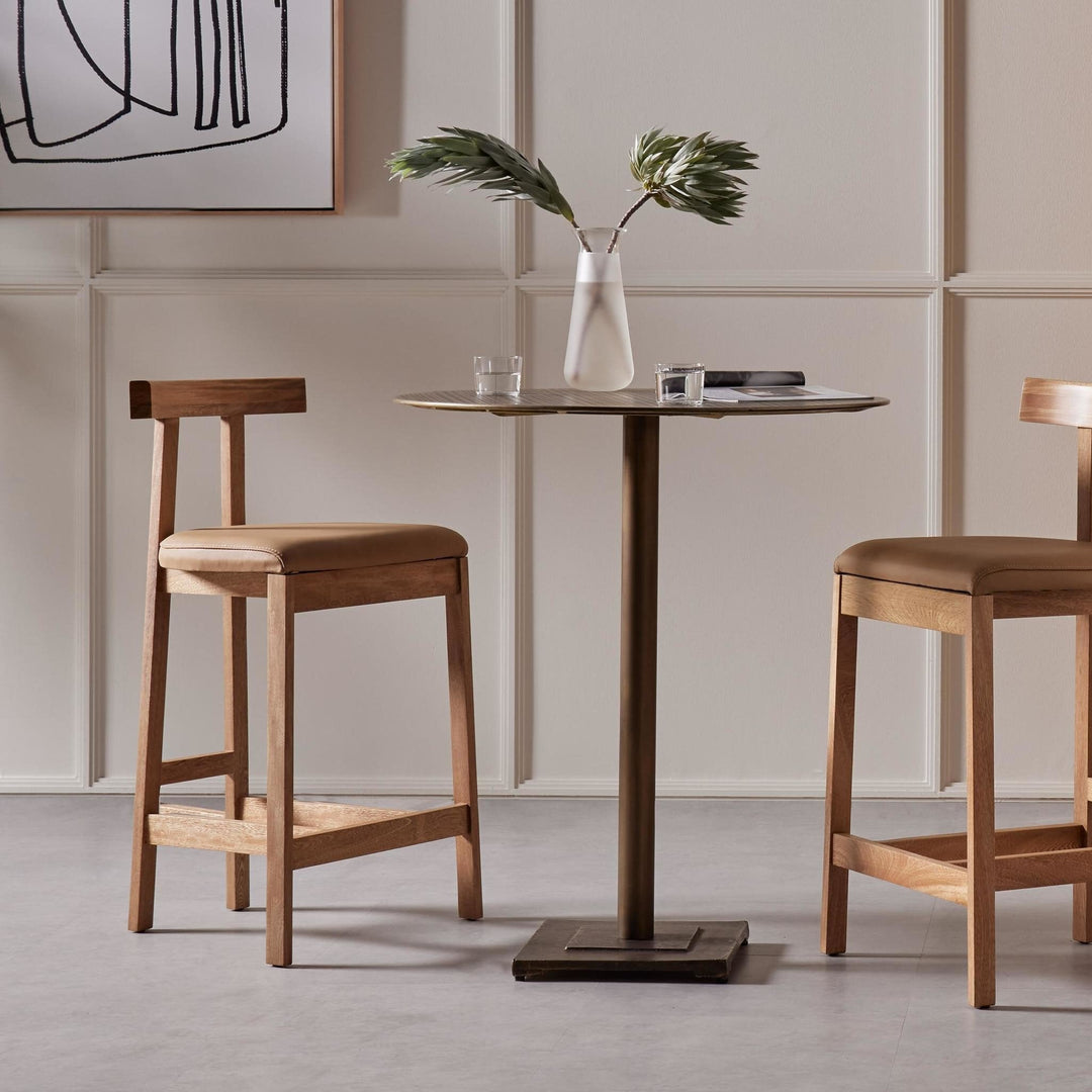 Tex Bar Stool - Natural Leather