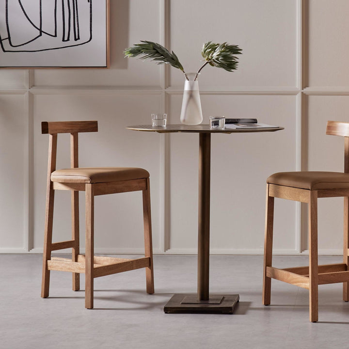 Tex Bar Stool - Natural Leather