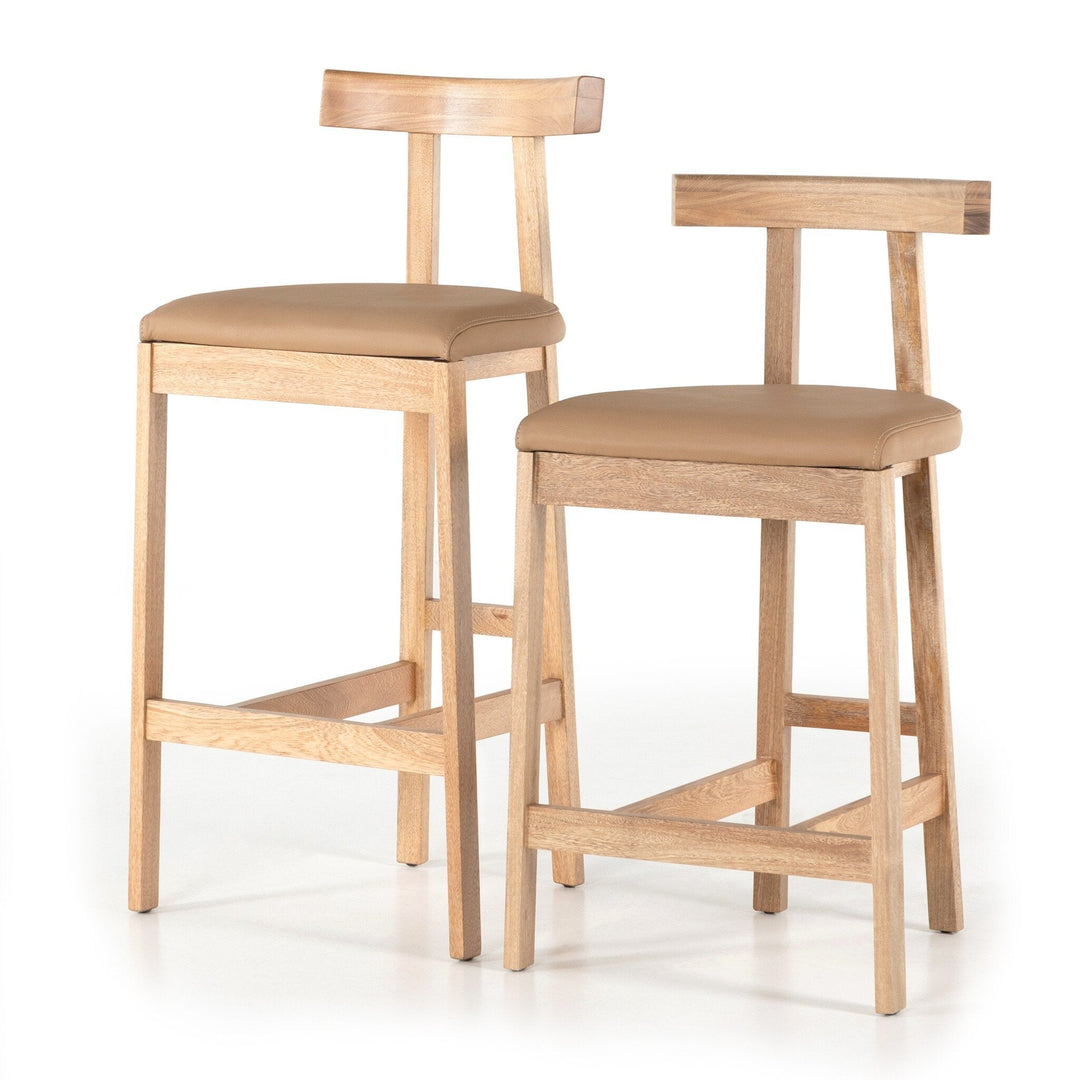 Tex Bar Stool - Natural Leather