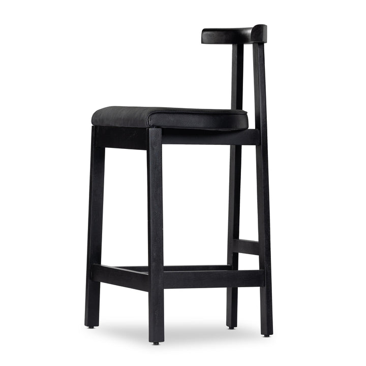 Tex Counter Stool - Black Leather