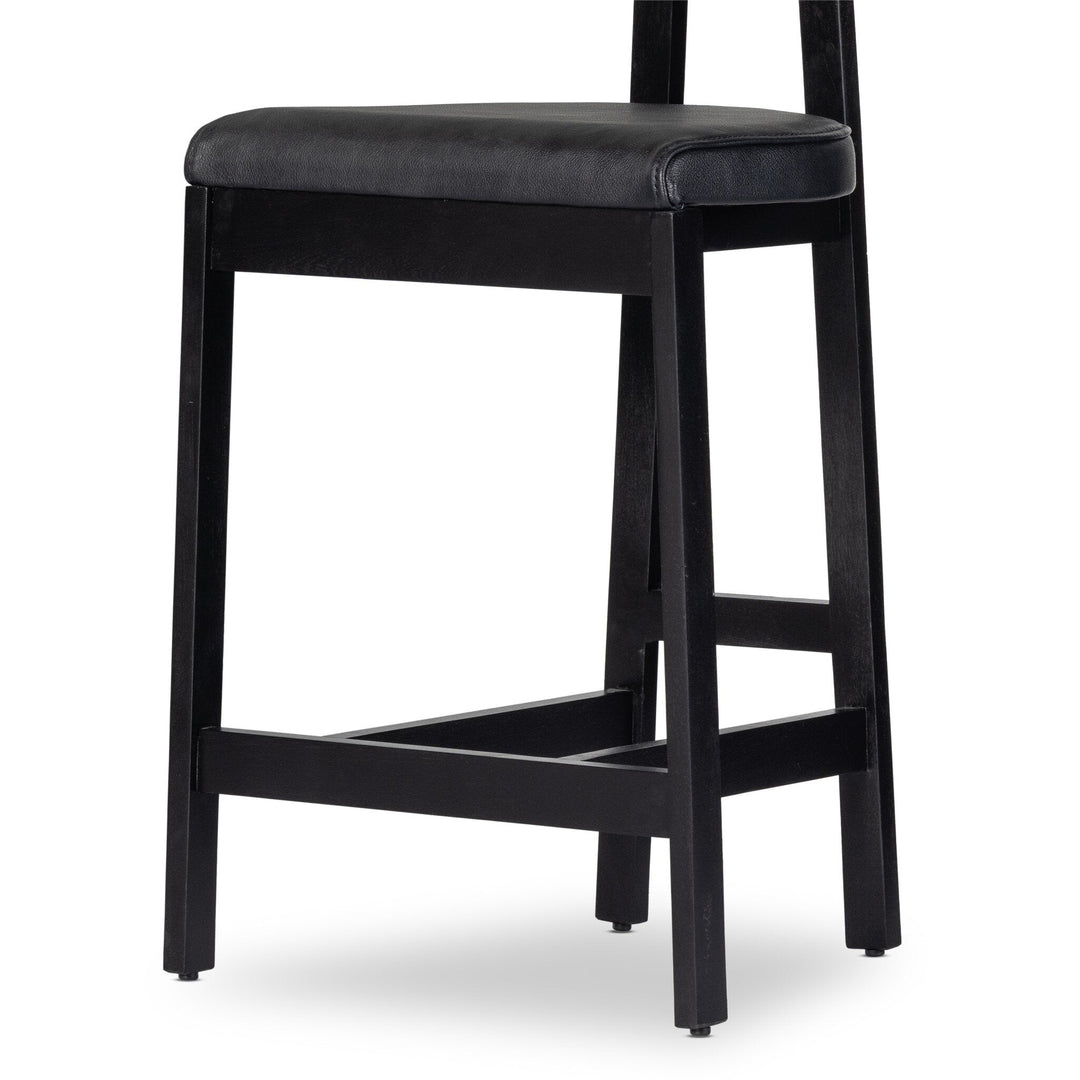 Tex Counter Stool - Black Leather