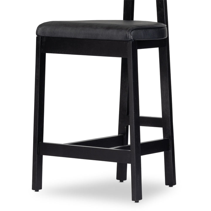 Tex Counter Stool - Black Leather