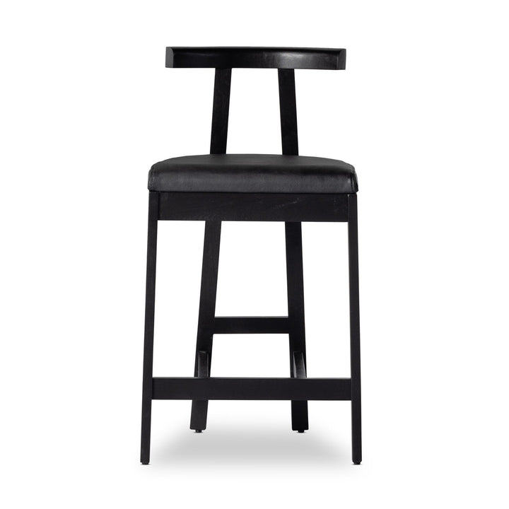 Tex Counter Stool - Black Leather