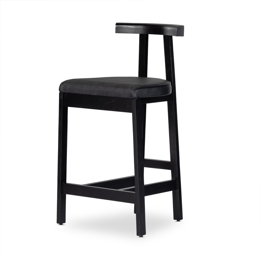 Tex Counter Stool - Black Leather