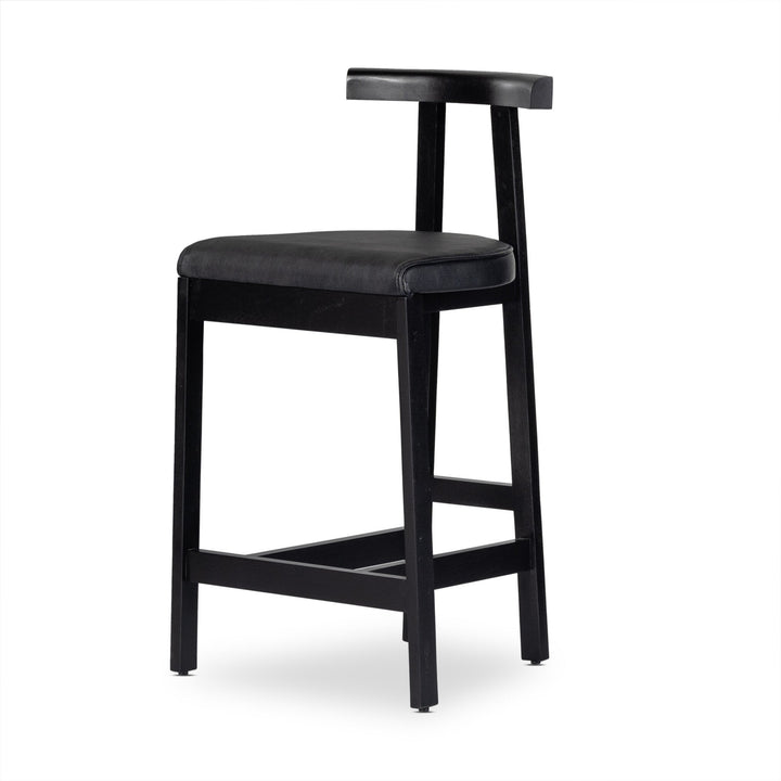 Tex Counter Stool - Black Leather