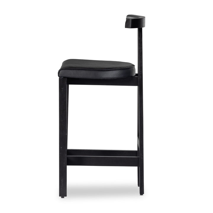 Tex Counter Stool - Black Leather
