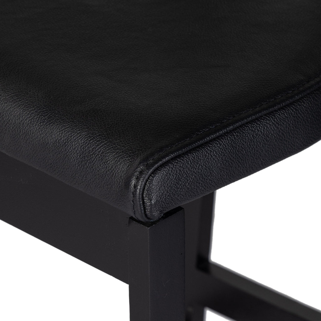 Tex Bar Stool - Black Leather