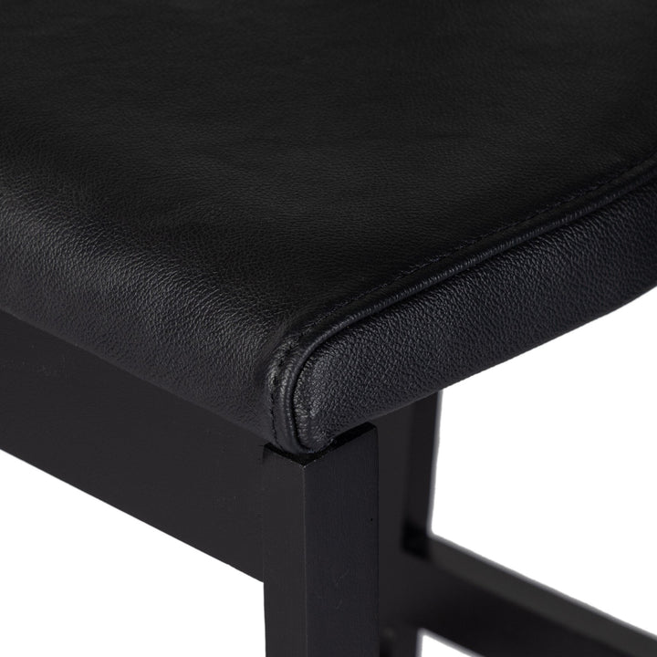 Tex Bar Stool - Black Leather