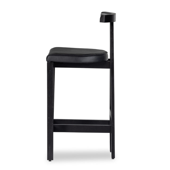 Tex Bar Stool - Black Leather
