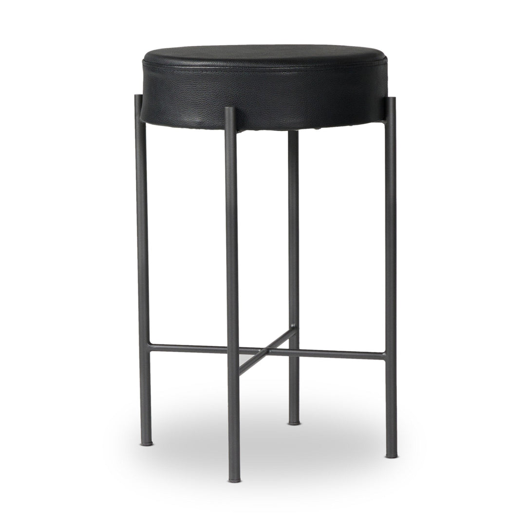Nocona Counter Stool - Black Leather