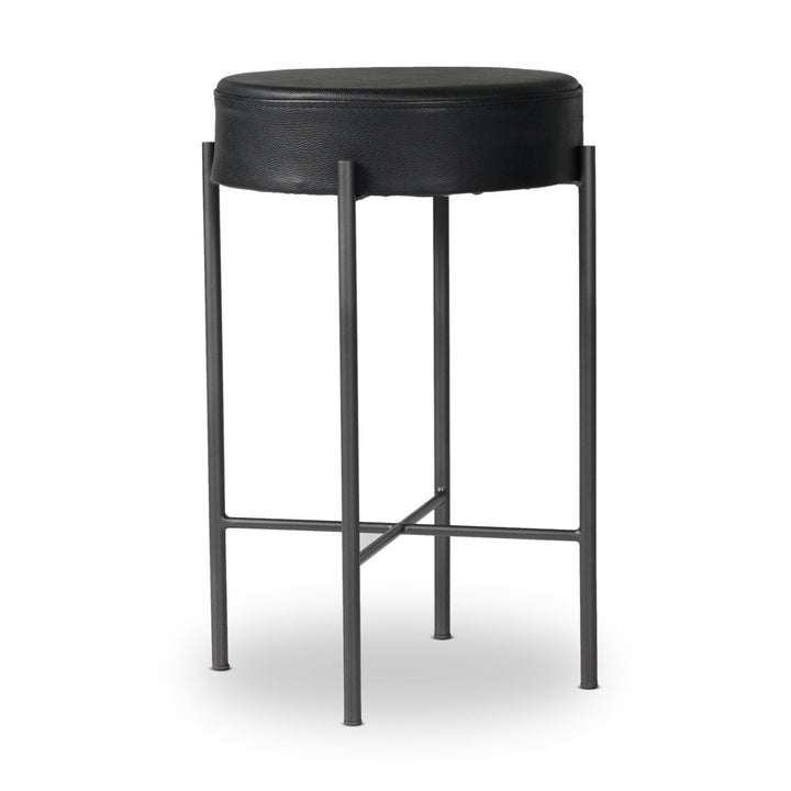 Nocona Counter Stool - Black Leather