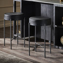 Nocona Counter Stool - Black Leather
