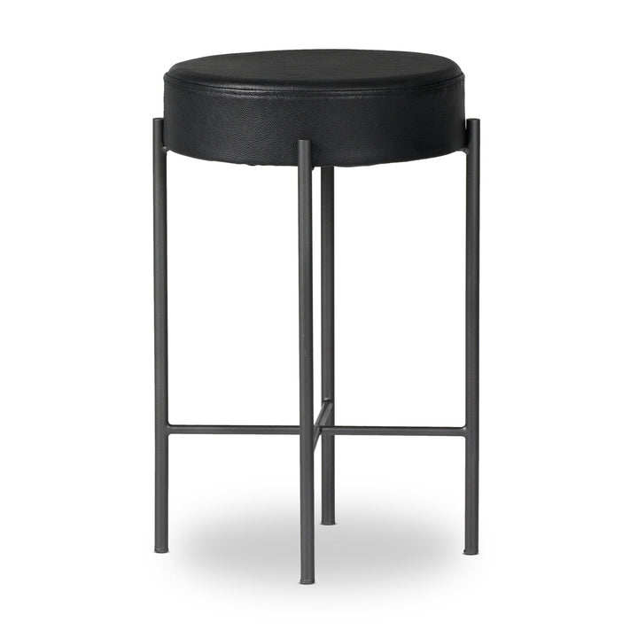 Nocona Counter Stool - Black Leather