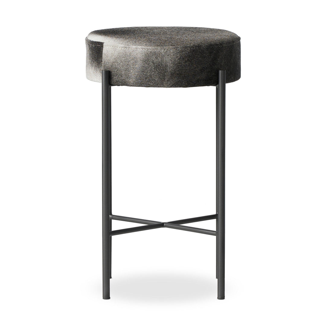 Nocona Counter Stool - Black & White Speckled Hide
