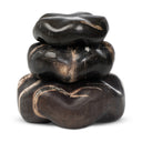 Petrified Wood Organic Sculpture, Set Of 3 - Dark Petrified Wood