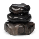 Petrified Wood Organic Sculpture, Set Of 3 - Dark Petrified Wood