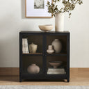 Millie Small Cabinet - Drifted Matte Black Veneer