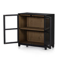 Millie Small Cabinet - Drifted Matte Black Veneer
