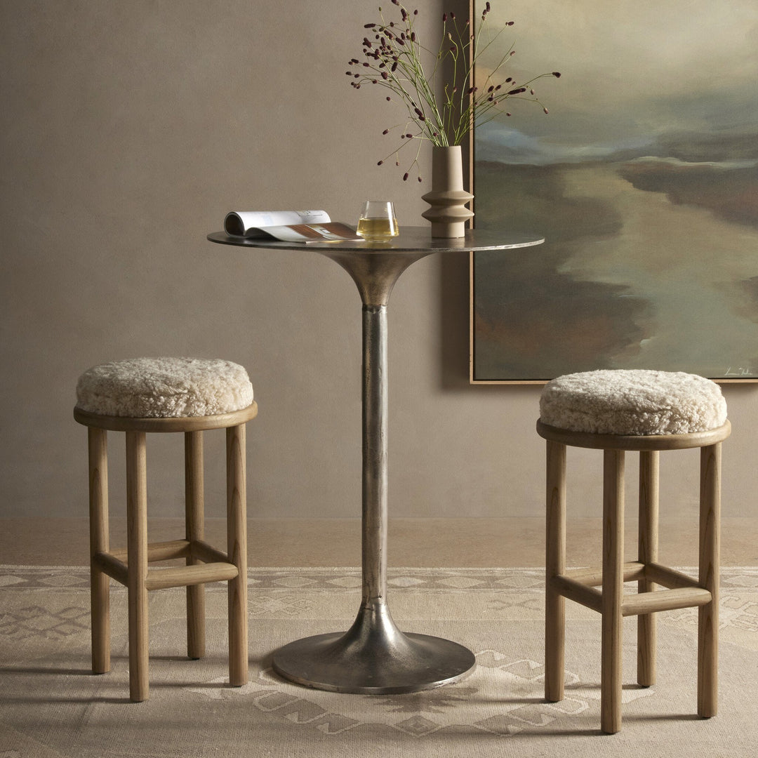 Saldino Counter Stool - Beige Shearling