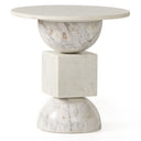 Neda End Table - Polished White Marble