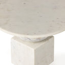 Neda End Table - Polished White Marble