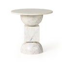 Neda End Table - Polished White Marble