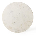 Neda End Table - Polished White Marble