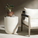 Basil Outdoor Drink Table - Matte White Cast Aluminum
