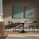 Line Abstract Set by Dan Hobday - Natural Maple Floater