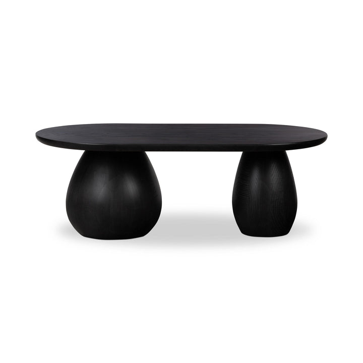 Merla Wood Coffee Table - Black Wash Ash Veneer