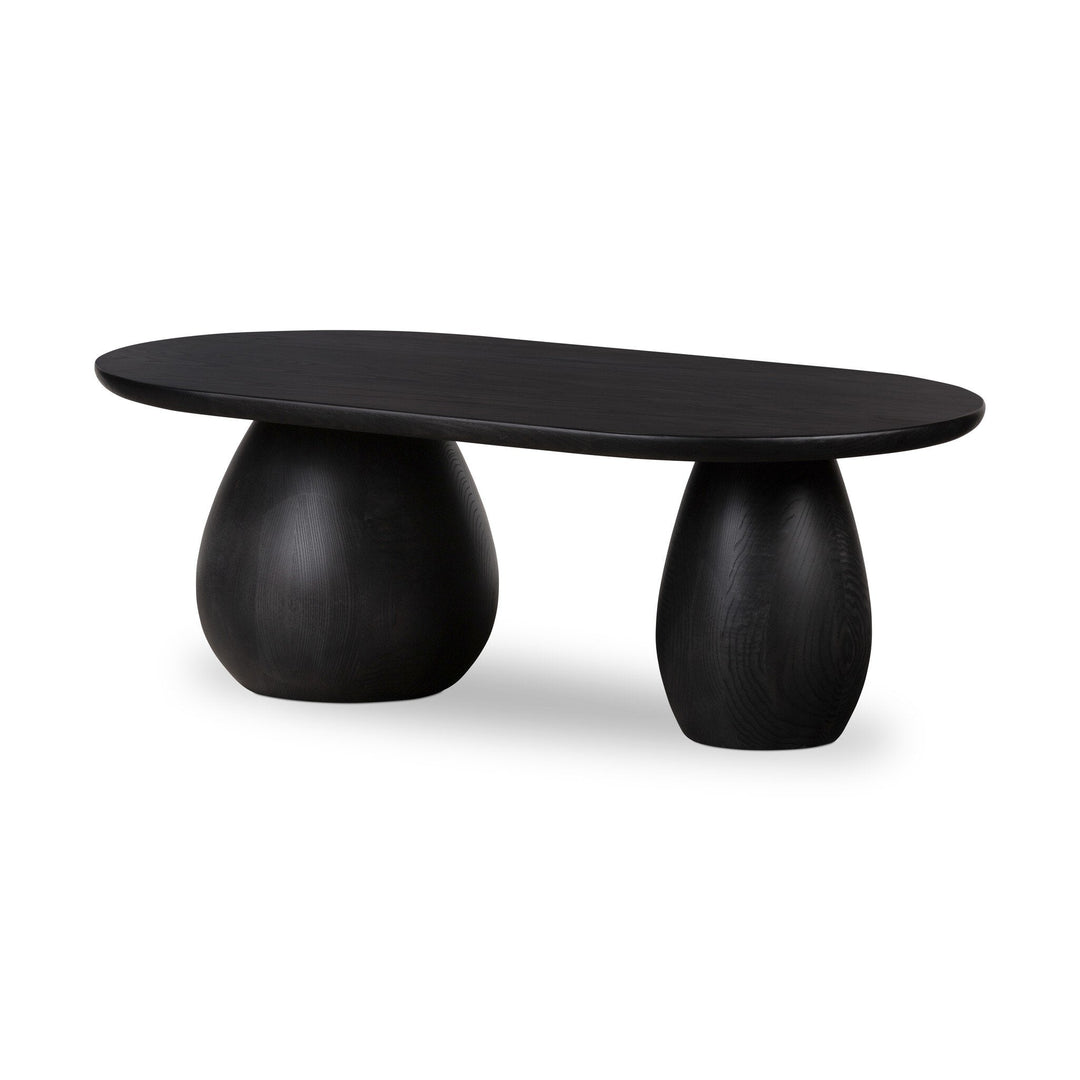 Merla Wood Coffee Table - Black Wash Ash Veneer